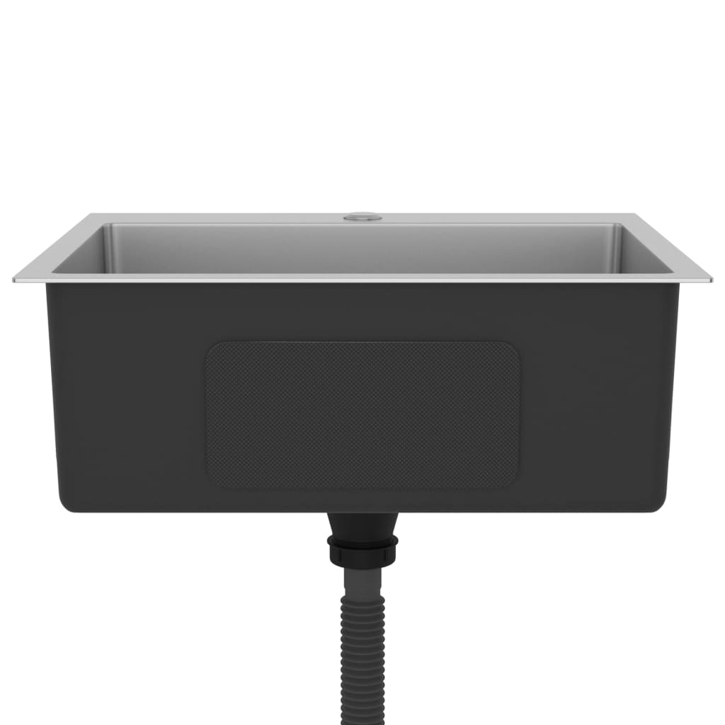 Lavello da cucina fatto a mano 55 x 44 cm acciaio inox argento 02_0002461