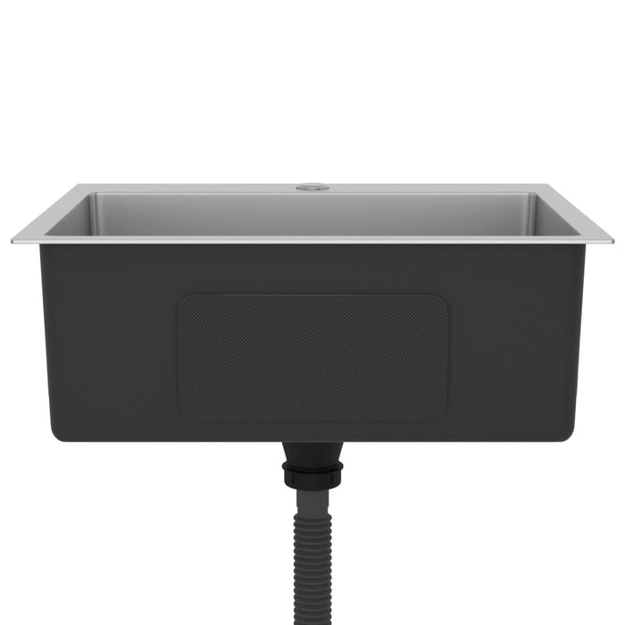 Lavello da cucina fatto a mano 55 x 44 cm acciaio inox argento 02_0002461