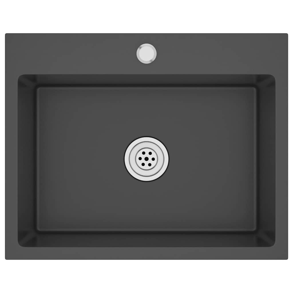 Lavello da Cucina Lavorato a Mano Nero Acciaio Inox cod mxl 52583