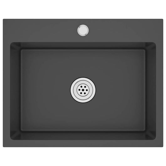 Lavello da Cucina Lavorato a Mano Nero Acciaio Inox cod mxl 52583