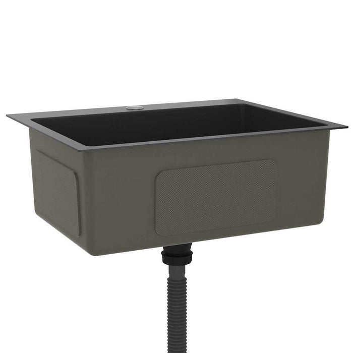 Lavello da Cucina Lavorato a Mano Nero Acciaio Inox 51511