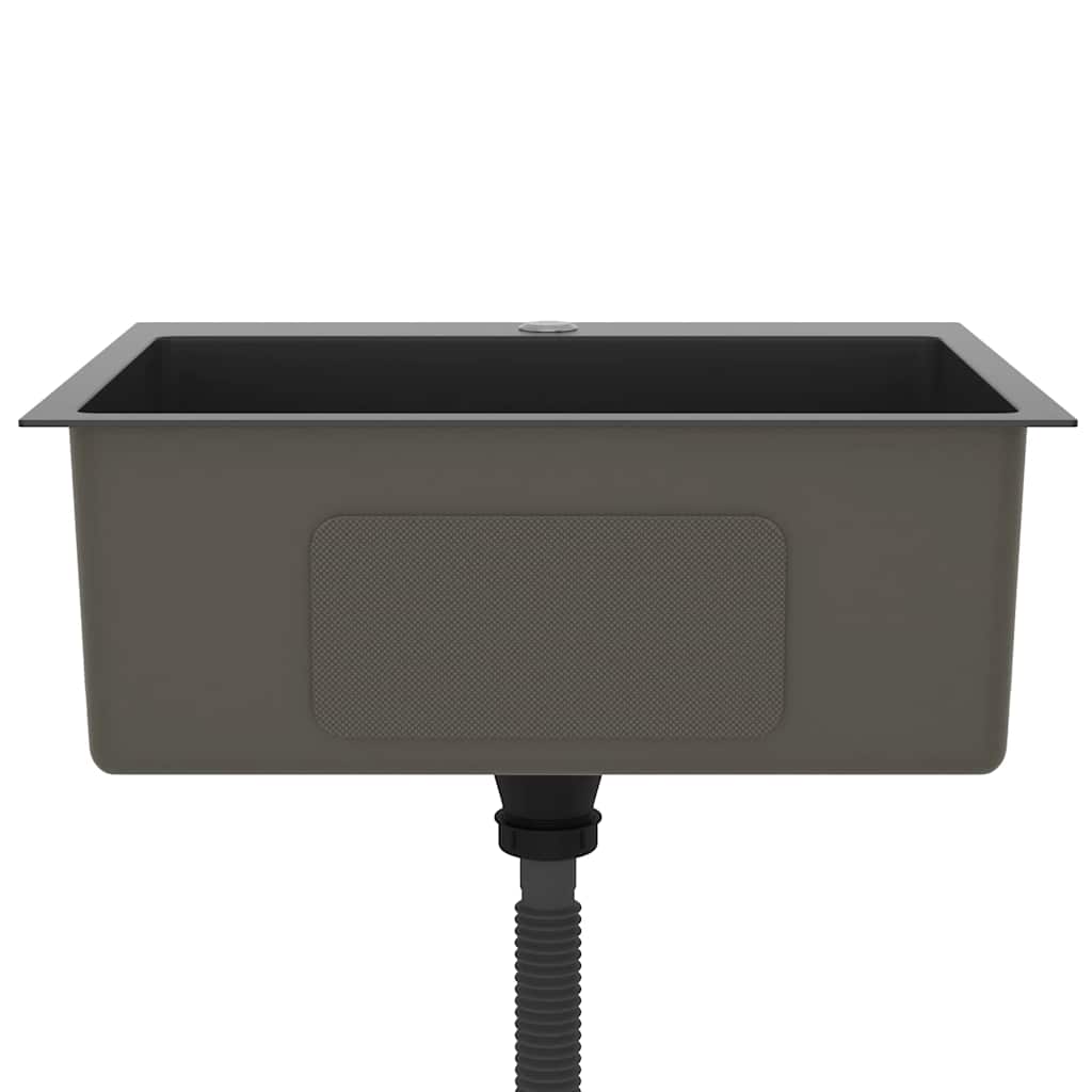 Lavello da Cucina Lavorato a Mano Nero Acciaio Inox 51511