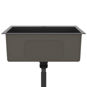 Lavello da Cucina Lavorato a Mano Nero Acciaio Inox 51511