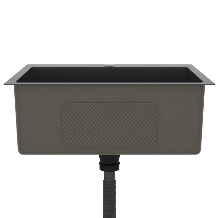 Lavello da Cucina Lavorato a Mano Nero Acciaio Inox 51511