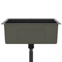 Lavello da Cucina Lavorato a Mano-Lavandino-Lavabo Nero Acciaio Inox 233038