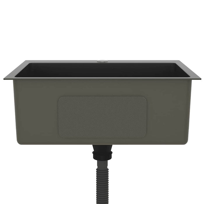 Lavello da Cucina Lavorato a Mano-Lavandino-Lavabo Nero Acciaio Inox 233038