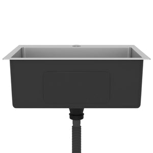 Lavello da cucina fatto a mano 59 x 44 cm acciaio inox argento 02_0002463