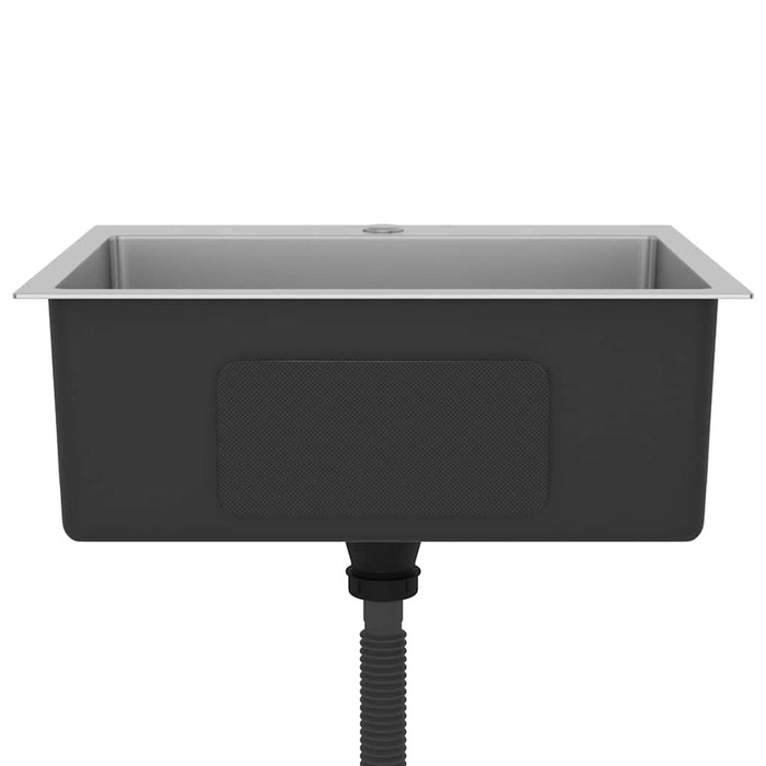 Lavello da Cucina Lavorato a Mano-Lavandino-Lavabo in Acciaio Inox 148601