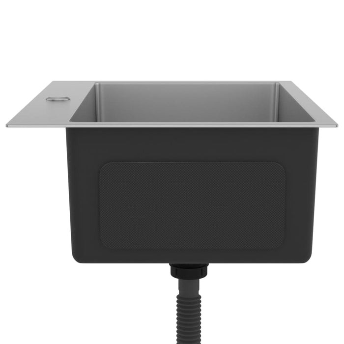 Lavello da cucina fatto a mano 59 x 44 cm acciaio inox argento 02_0002463