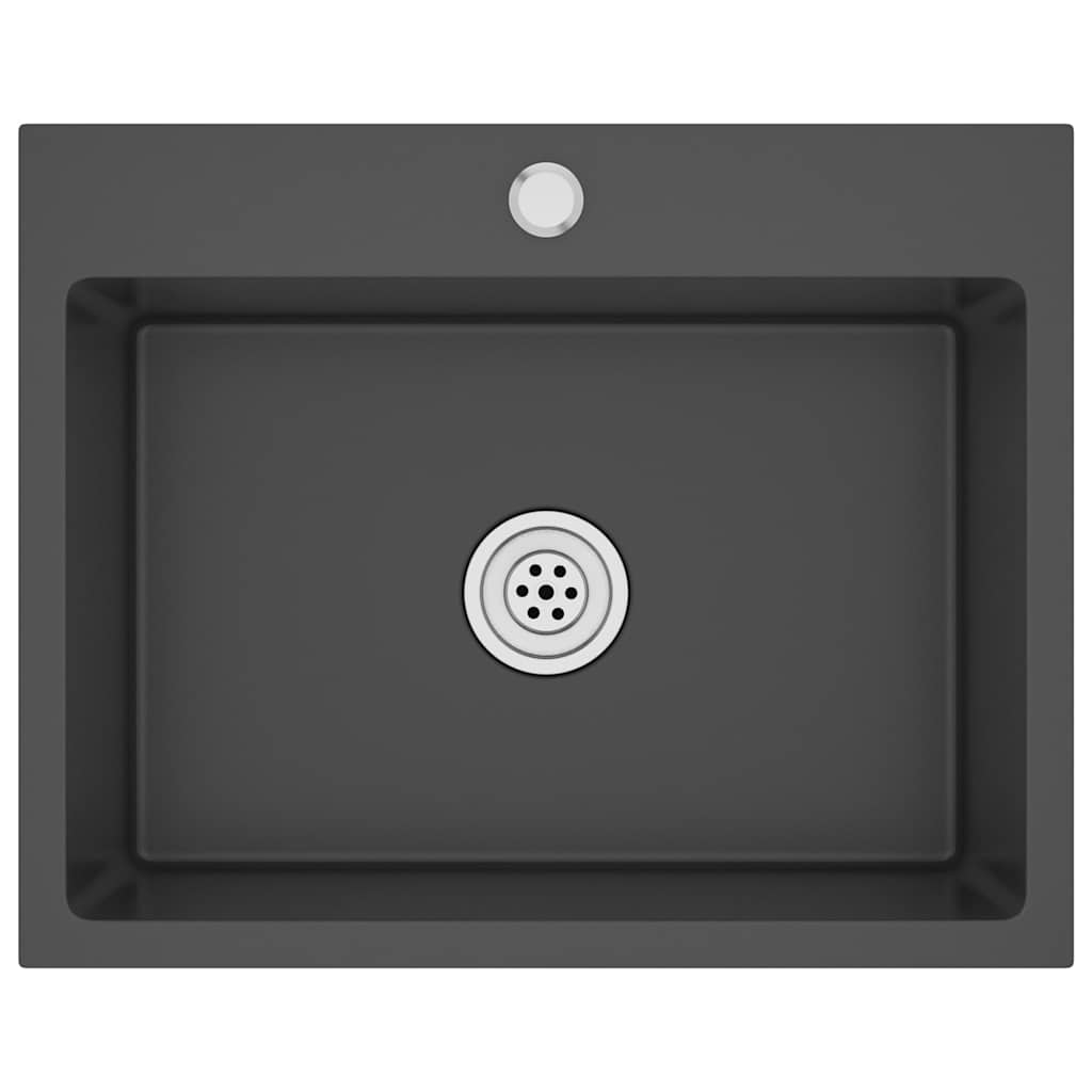 Lavello da Cucina Lavorato a Mano Nero Acciaio Inox cod mxl 54175