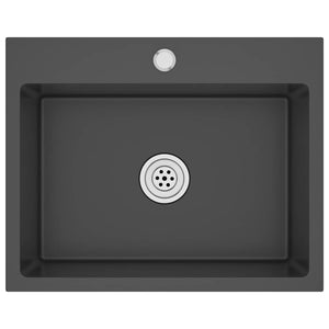 Lavello da Cucina Lavorato a Mano Nero Acciaio Inox cod mxl 54175