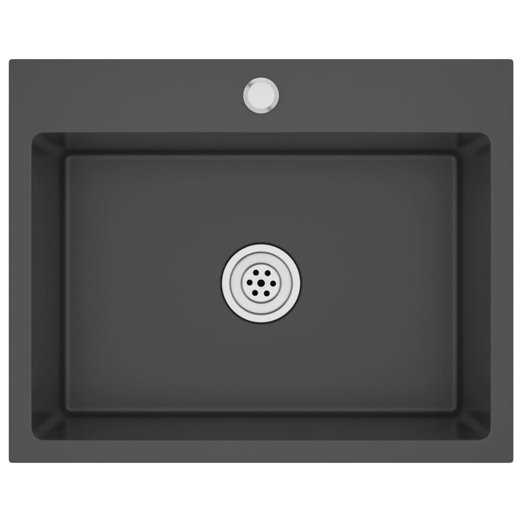 Lavello da cucina fatto a mano 59 x 44 cm acciaio inox nero 02_0002464