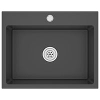 Lavello da cucina fatto a mano 59 x 44 cm acciaio inox nero 02_0002464