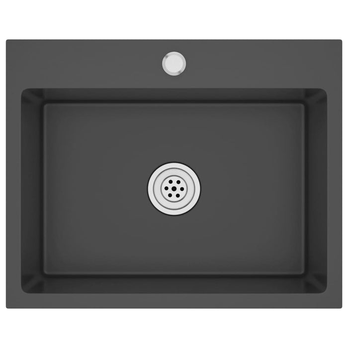 Lavello da cucina fatto a mano 59 x 44 cm acciaio inox nero 02_0002464