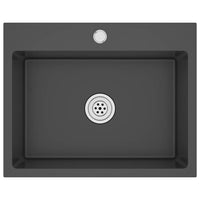 Lavello da Cucina Lavorato a Mano Nero Acciaio Inox 51513