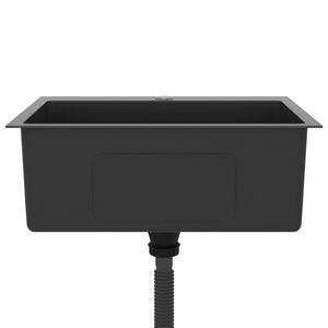 Lavello da cucina fatto a mano 59 x 44 cm acciaio inox nero 02_0002464