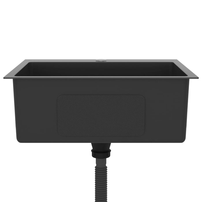 Lavello da cucina fatto a mano 59 x 44 cm acciaio inox nero 02_0002464