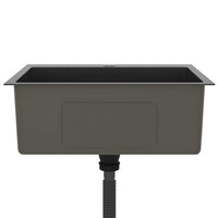 Lavello da Cucina Lavorato a Mano Nero Acciaio Inox cod mxl 54175