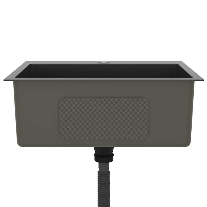 Lavello da Cucina Lavorato a Mano Nero Acciaio Inox cod mxl 54175