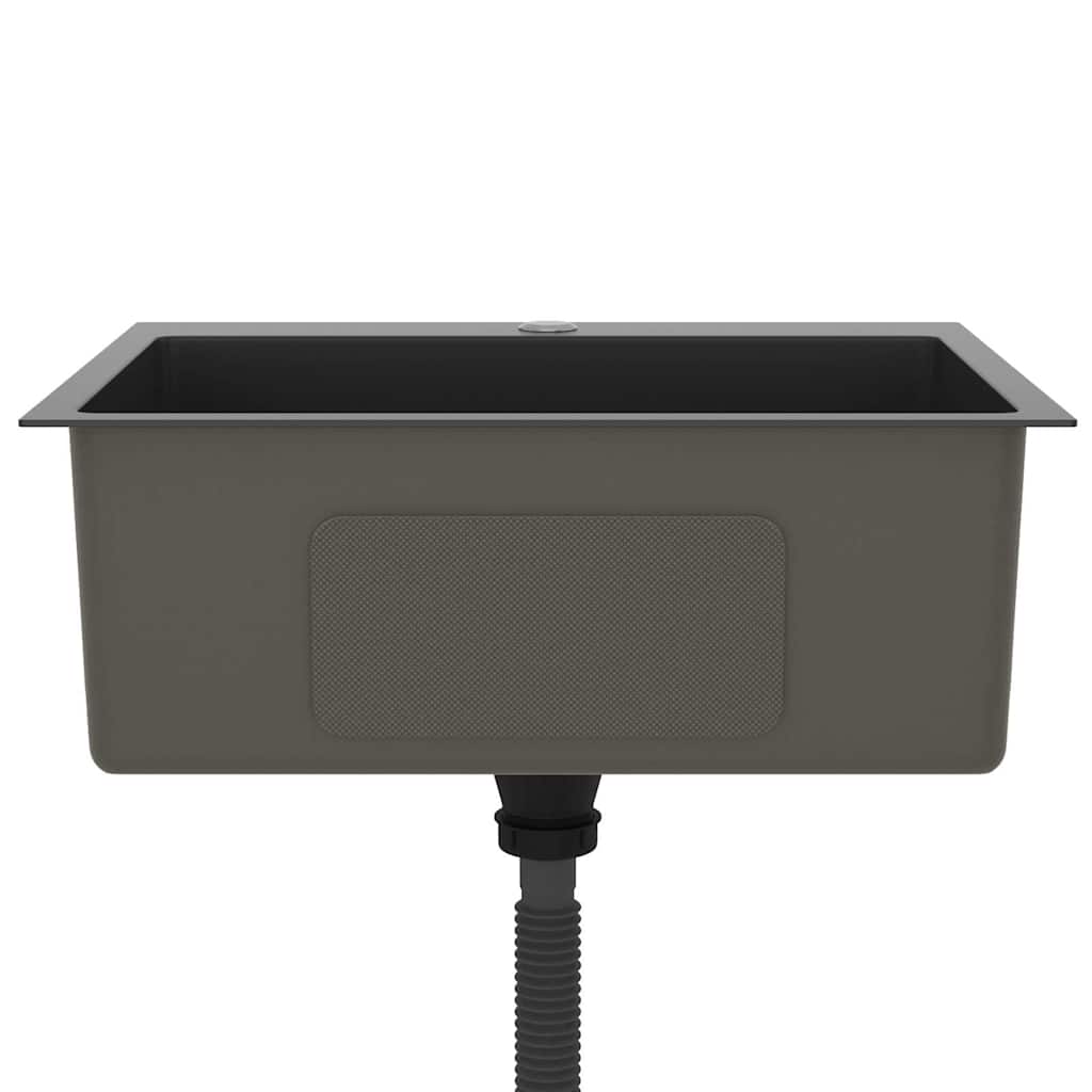 Lavello da Cucina Lavorato a Mano Nero Acciaio Inox 51513