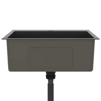 Lavello da Cucina Lavorato a Mano Nero Acciaio Inox 51513