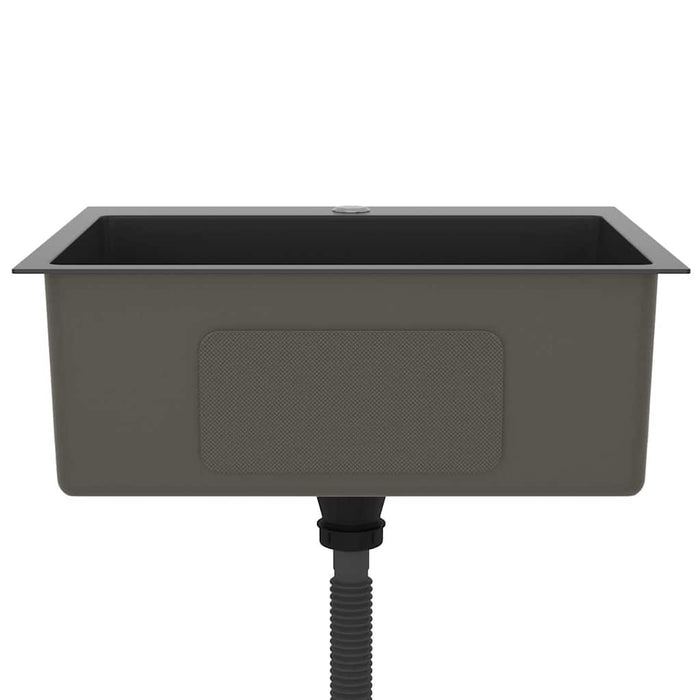 Lavello da Cucina Lavorato a Mano Nero Acciaio Inox 51513