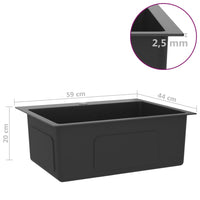 Lavello da cucina fatto a mano 59 x 44 cm acciaio inox nero 02_0002464