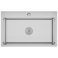 Lavello da cucina fatto a mano lavello da bagno per interni installazione cucina 70 x 44 cm acciaio inox argento 02_0002465