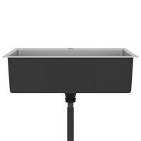 Lavello da cucina fatto a mano lavello da bagno per interni installazione cucina 70 x 44 cm acciaio inox argento 02_0002465