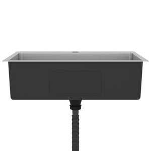 Lavello da cucina fatto a mano lavello da bagno per interni installazione cucina 70 x 44 cm acciaio inox argento 02_0002465