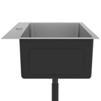 Lavello da Cucina Lavorato a Mano-Lavandino-Lavabo in Acciaio Inox 171127