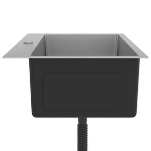 Lavello da Cucina Lavorato a Mano-Lavandino-Lavabo in Acciaio Inox 171127