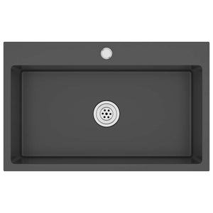 Lavello da Cucina Lavorato a Mano Nero Acciaio Inox 51515