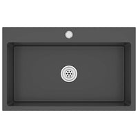 Lavello da Cucina Lavorato a Mano-Lavandino-Lavabo Nero Acciaio Inox 376603