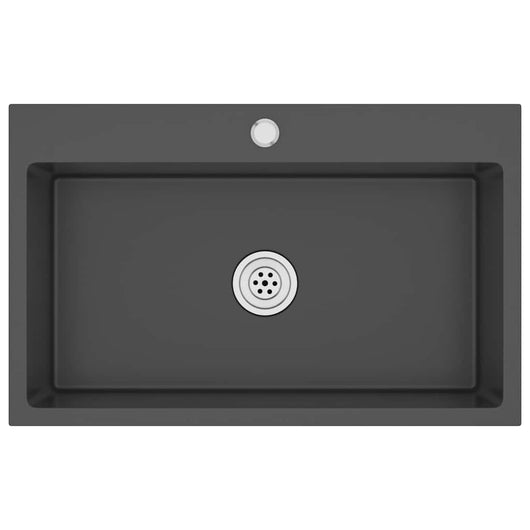 Lavello da Cucina Lavorato a Mano Nero Acciaio Inox cod mxl 50635