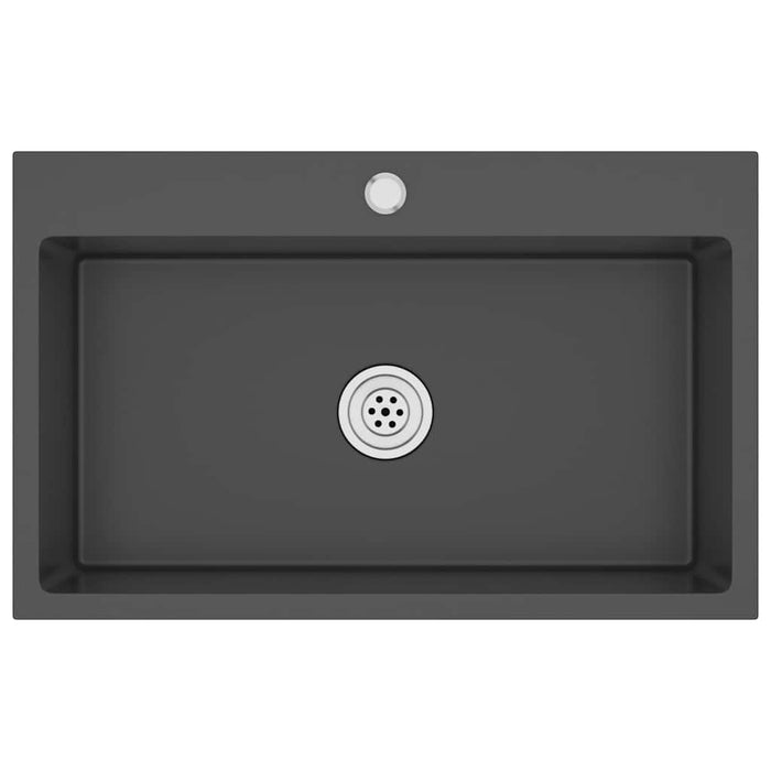 Lavello da Cucina Lavorato a Mano Nero Acciaio Inox cod mxl 50635