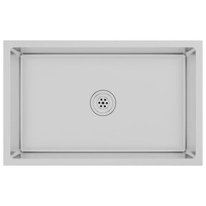 Lavello da cucina fatto a mano lavabo da bagno interno casa 70 x 44 cm acciaio inossidabile argento 02_0002467