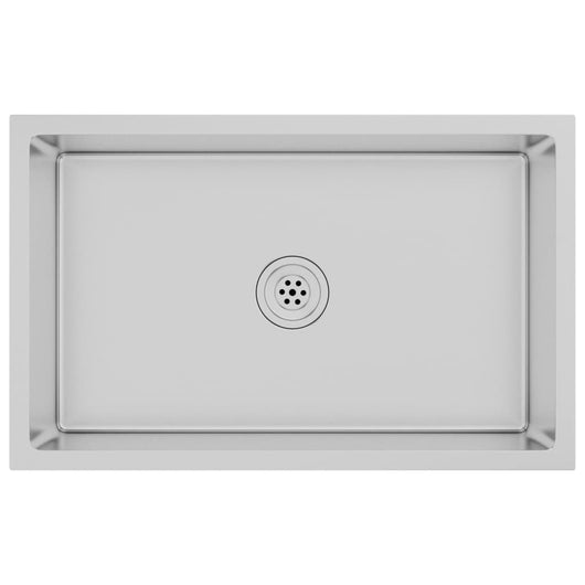Lavello da cucina fatto a mano lavabo da bagno interno casa 70 x 44 cm acciaio inossidabile argento 02_0002467
