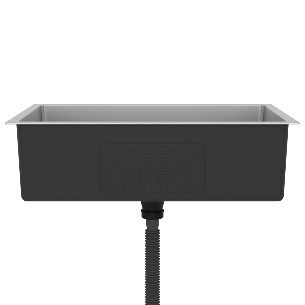 Lavello da cucina fatto a mano lavabo da bagno interno casa 70 x 44 cm acciaio inossidabile argento 02_0002467