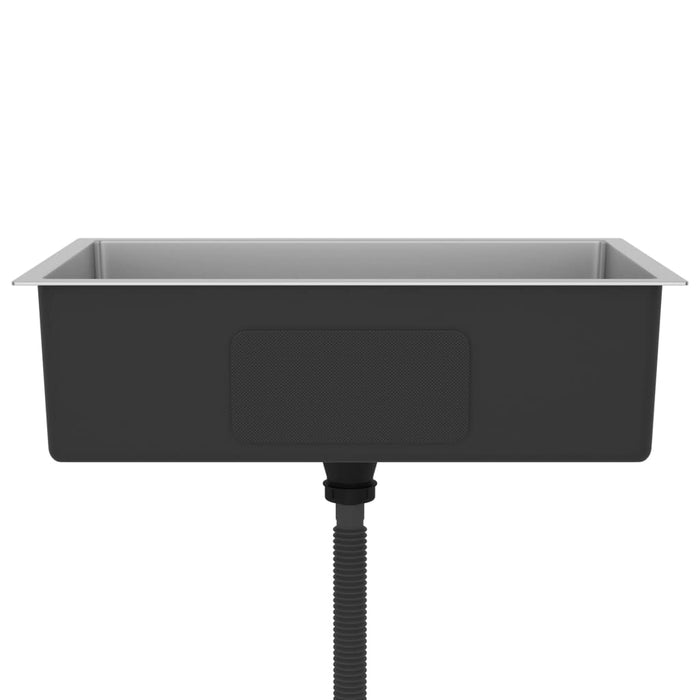 Lavello da cucina fatto a mano lavabo da bagno interno casa 70 x 44 cm acciaio inossidabile argento 02_0002467