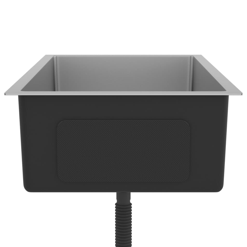 Lavello da cucina fatto a mano lavabo da bagno interno casa 70 x 44 cm acciaio inossidabile argento 02_0002467