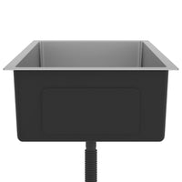 Lavello da cucina fatto a mano lavabo da bagno interno casa 70 x 44 cm acciaio inossidabile argento 02_0002467