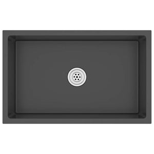 Lavello da Cucina Artigianale Nero in Acciaio Inox 51517