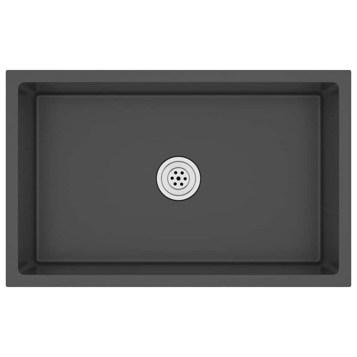 Lavello da Cucina Artigianale Nero in Acciaio Inox 51517