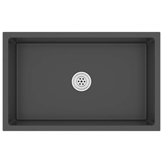 Lavello da Cucina-Lavandino-Lavabo Artigianale Nero in Acciaio Inox 302270