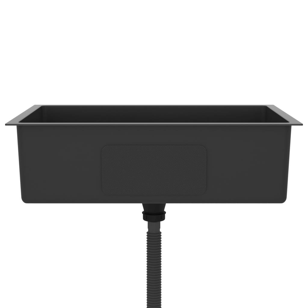 Lavello da cucina fatto a mano lavabo per bagno interno casa 70 x 40 cm acciaio inossidabile nero 02_0002468