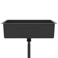 Lavello da cucina fatto a mano lavabo per bagno interno casa 70 x 40 cm acciaio inossidabile nero 02_0002468