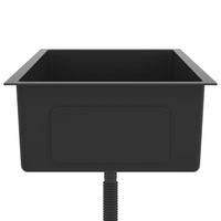 Lavello da cucina fatto a mano lavabo per bagno interno casa 70 x 40 cm acciaio inossidabile nero 02_0002468