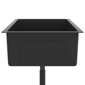 Lavello da cucina fatto a mano lavabo per bagno interno casa 70 x 40 cm acciaio inossidabile nero 02_0002468