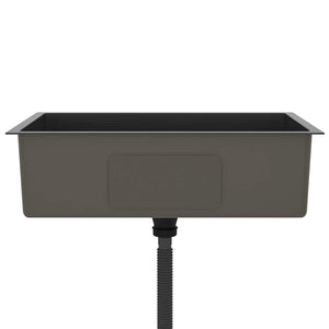 Lavello da Cucina-Lavandino-Lavabo Artigianale Nero in Acciaio Inox 302270